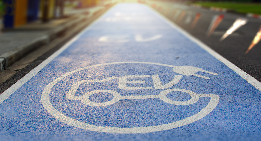 Blue Parking Reserved for EV Charging